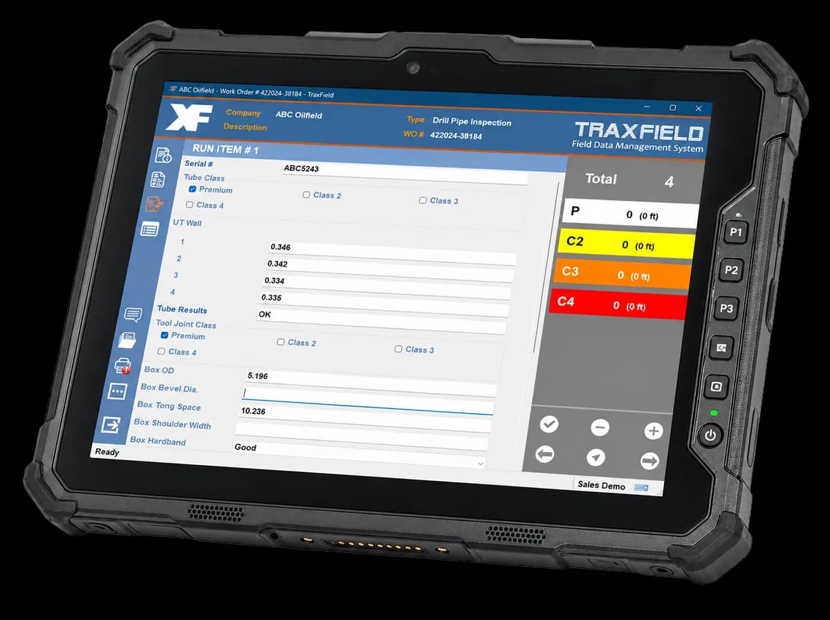 TraxField on rugged tablet in the field